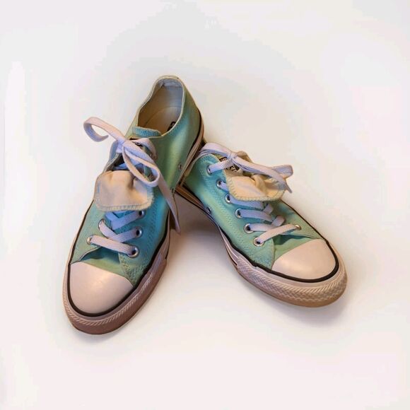 Converse All Star Double Tongue Womens 8 Mint Green Low Top - Picture 1 of 7